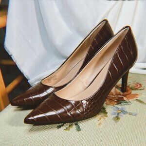 ALFANI Women's Step 'n Flex Faux Croc Pumps